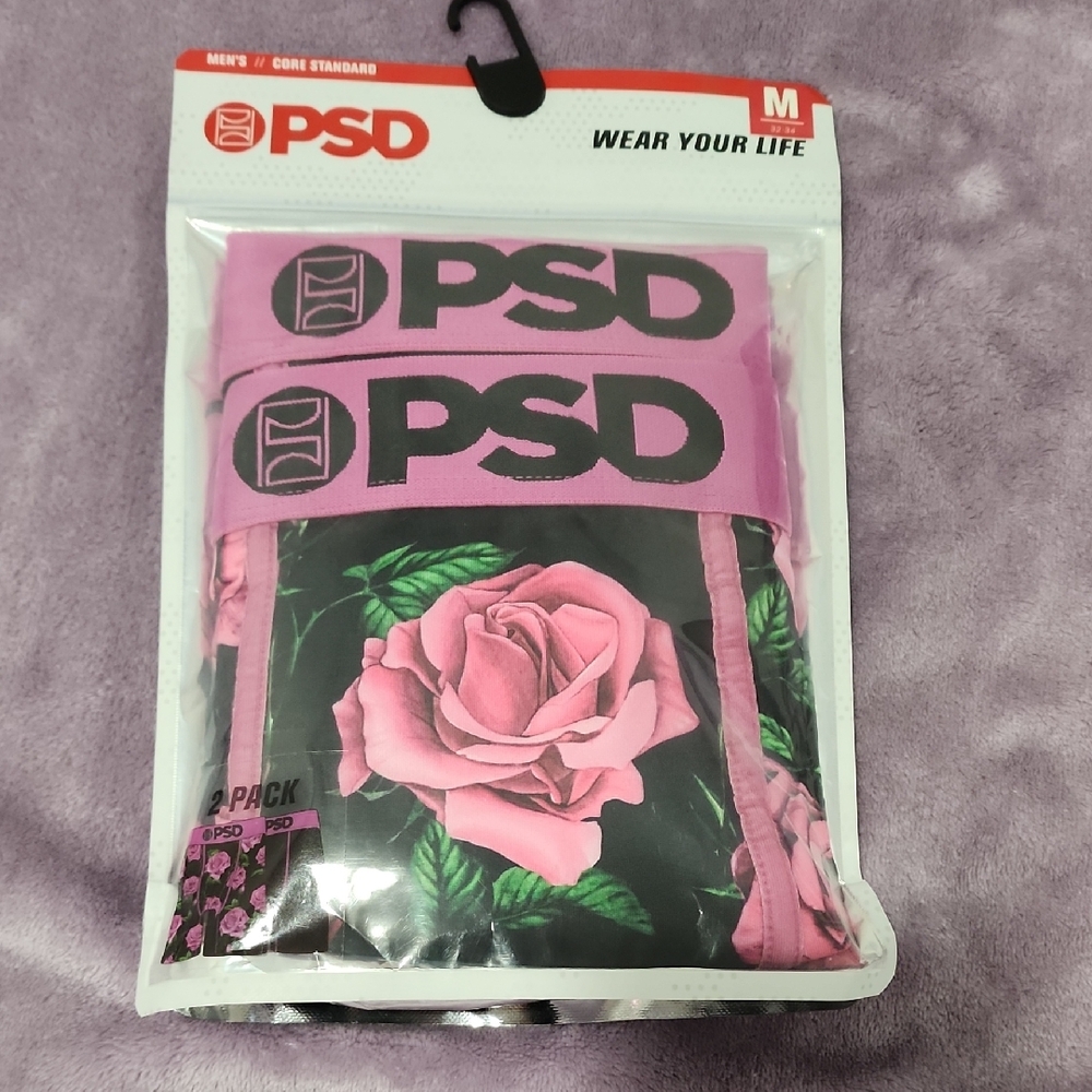 PSD Pink and Black Rose Underwear 2-Pack
